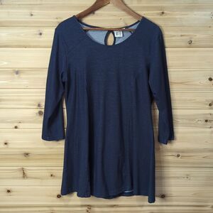 Parsley & Sage Top Womens Medium Blue Denim Like Tunic‎ Art Boho